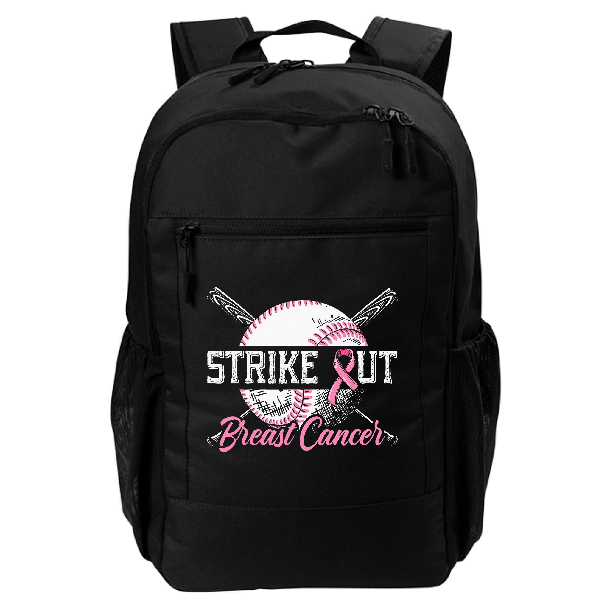 Strike Out Breast Cancer Baseball Breast Cancer Awareness Backpack