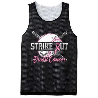 Strike Out Breast Cancer Baseball Breast Cancer Awareness Mesh Reversible Basketball Jersey Tank