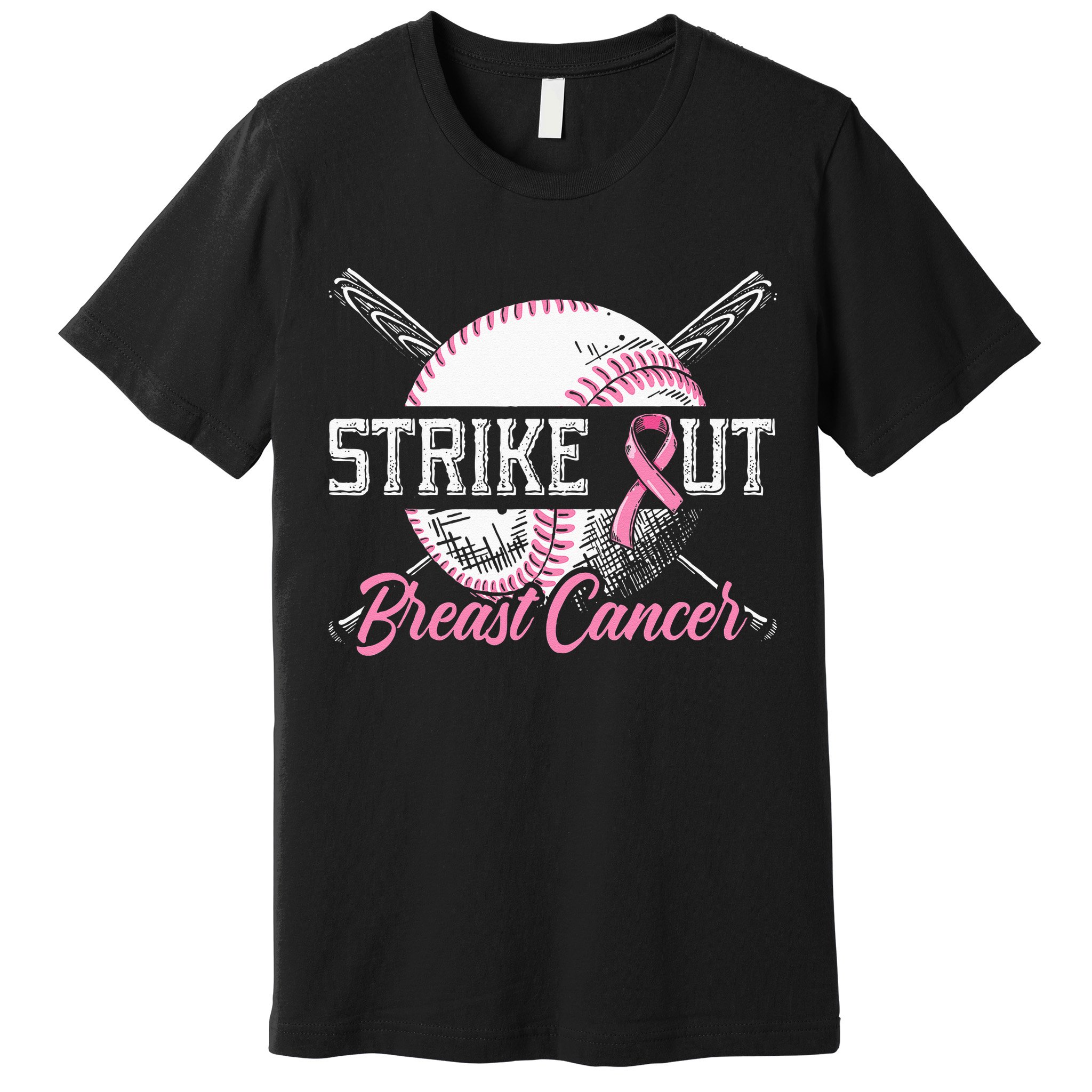 Strike Out Breast Cancer Baseball Breast Cancer Awareness Premium T-Shirt