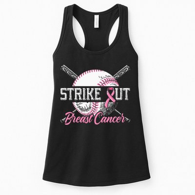 Strike Out Breast Cancer Baseball Breast Cancer Awareness Womens Tank Top