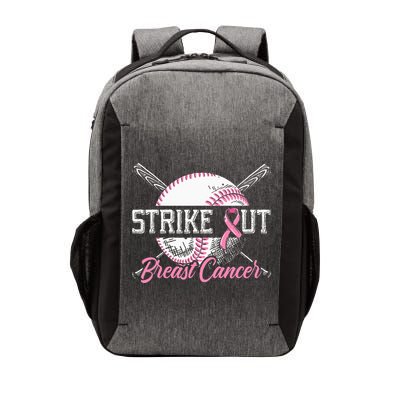 Strike Out Breast Cancer Baseball Breast Cancer Awareness Vector Backpack