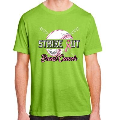 Strike Out Breast Cancer Baseball Pink Ribbon Adult ChromaSoft Performance T-Shirt