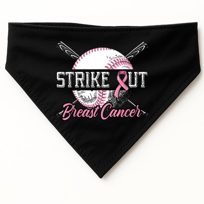 Strike Out Breast Cancer Baseball Pink Ribbon USA-Made Doggie Bandana