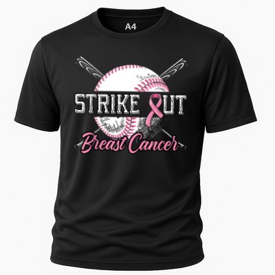 Strike Out Breast Cancer Baseball Pink Ribbon Performance Shirt
