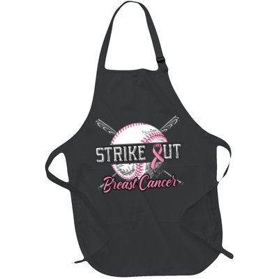 Strike Out Breast Cancer Baseball Pink Ribbon Apron