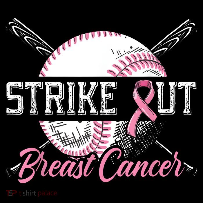 Strike Out Breast Cancer Baseball Pink Ribbon Premium T-Shirt