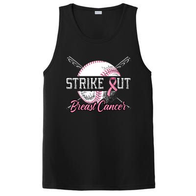 Strike Out Breast Cancer Baseball Pink Ribbon PosiCharge Competitor Tank