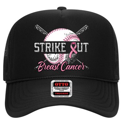 Strike Out Breast Cancer Baseball Pink Ribbon Trucker Hat