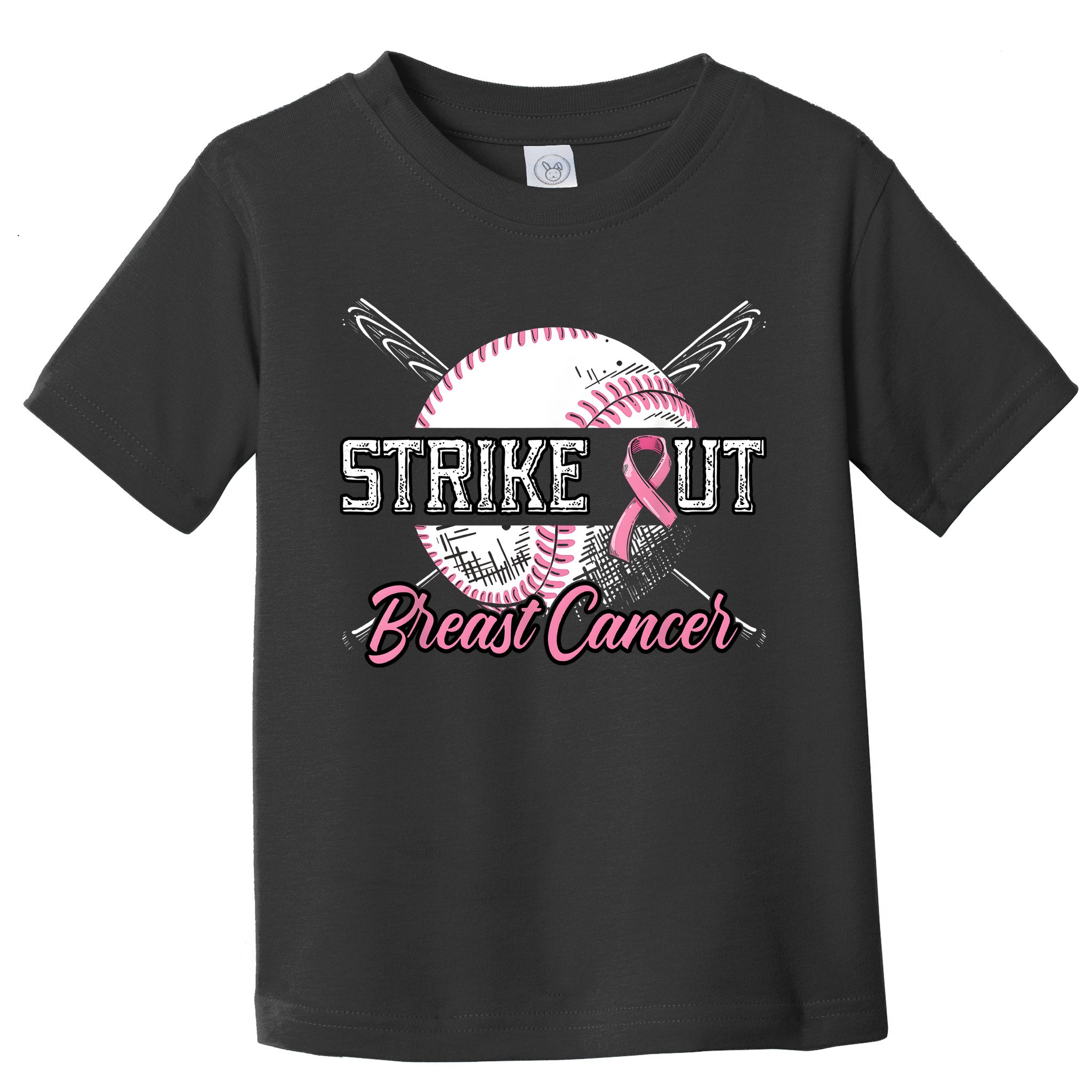 Strike Out Breast Cancer Baseball Pink Ribbon Toddler T-Shirt