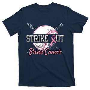 Strike Out Breast Cancer Baseball Pink Ribbon T-Shirt