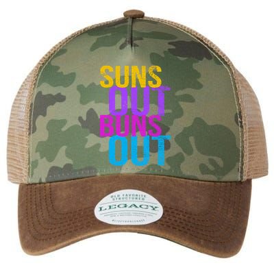 Suns Out Buns Out Print Funny Summer Product Funny Gift Legacy Tie Dye Trucker Hat