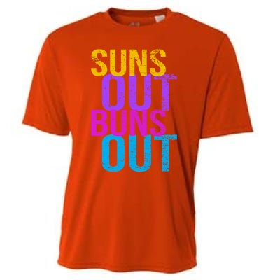 Suns Out Buns Out Print Funny Summer Product Funny Gift Cooling Performance Crew T-Shirt