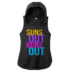 Suns Out Buns Out Print Funny Summer Product Funny Gift Ladies PosiCharge Tri-Blend Wicking Draft Hoodie Tank