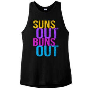 Suns Out Buns Out Print Funny Summer Product Funny Gift Ladies PosiCharge Tri-Blend Wicking Tank