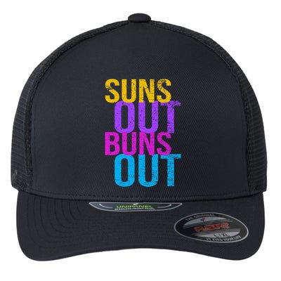 Suns Out Buns Out Print Funny Summer Product Funny Gift Flexfit Unipanel Trucker Cap