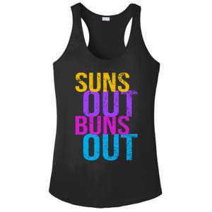 Suns Out Buns Out Print Funny Summer Product Funny Gift Ladies PosiCharge Competitor Racerback Tank