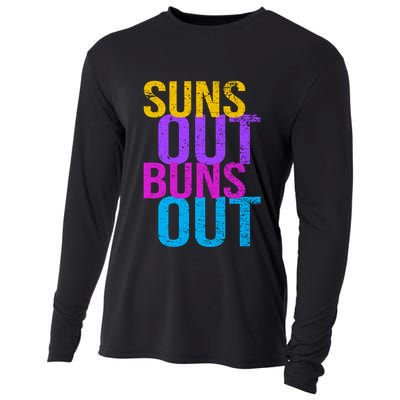 Suns Out Buns Out Print Funny Summer Product Funny Gift Cooling Performance Long Sleeve Crew