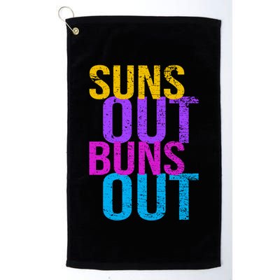 Suns Out Buns Out Print Funny Summer Product Funny Gift Golf Towel