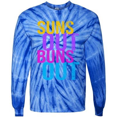 Suns Out Buns Out Print Funny Summer Product Funny Gift Tie-Dye Long Sleeve Shirt