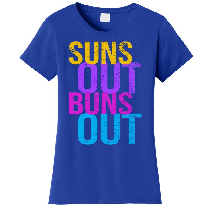 Suns Out Buns Out Print Funny Summer Product Funny Gift Women's T-Shirt