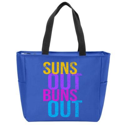 Suns Out Buns Out Print Funny Summer Product Funny Gift Zip Tote Bag