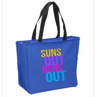 Suns Out Buns Out Print Funny Summer Product Funny Gift Zip Tote Bag