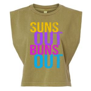 Suns Out Buns Out Print Funny Summer Product Funny Gift Garment-Dyed Women's Muscle Tee