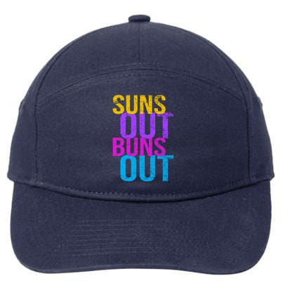 Suns Out Buns Out Print Funny Summer Product Funny Gift 7-Panel Snapback Hat