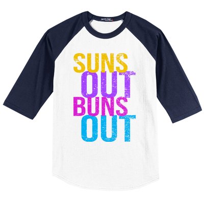 Suns Out Buns Out Print Funny Summer Product Funny Gift Baseball Sleeve Shirt