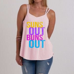 Suns Out Buns Out Print Funny Summer Product Funny Gift Women's Strappy Tank