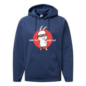 Suns Out Buns Outfunny Summer Beach Design Design Gift Idea Gift Performance Fleece Hoodie