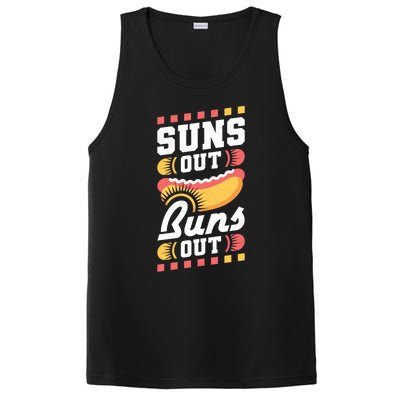 Suns Out Buns Out Bbq Hot Dog Gift PosiCharge Competitor Tank