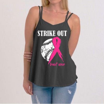 Strike Out Breast Cancer Awareness Baseball Fighters Women's Strappy Tank