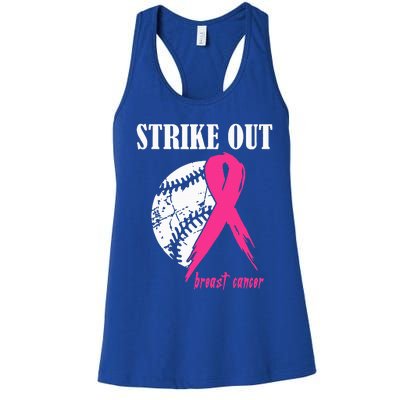 Strike Out Breast Cancer Awareness Baseball Fighters Women's Racerback Tank