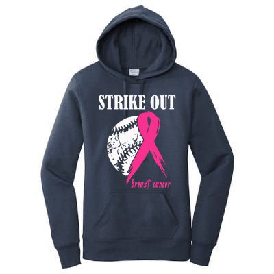 Strike Out Breast Cancer Awareness Baseball Fighters Women's Pullover Hoodie