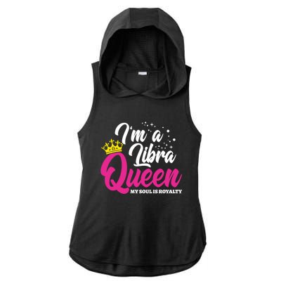 September October Birthday Astrology Libra Queen Funny Gift Ladies PosiCharge Tri-Blend Wicking Draft Hoodie Tank