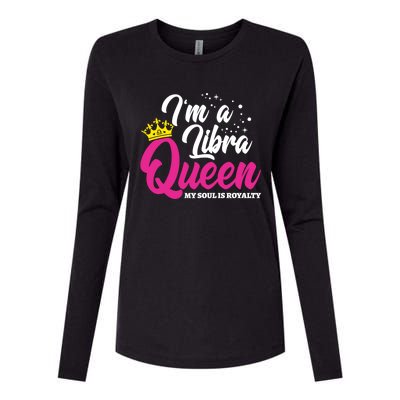 September October Birthday Astrology Libra Queen Funny Gift Womens Cotton Relaxed Long Sleeve T-Shirt