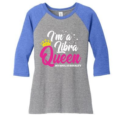 September October Birthday Astrology Libra Queen Funny Gift Women's Tri-Blend 3/4-Sleeve Raglan Shirt