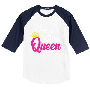 September October Birthday Astrology Libra Queen Funny Gift Baseball Sleeve Shirt