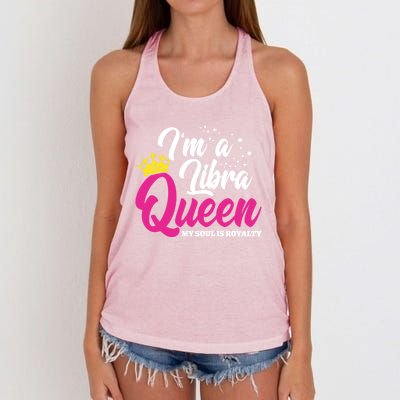 September October Birthday Astrology Libra Queen Funny Gift Women's Knotted Racerback Tank