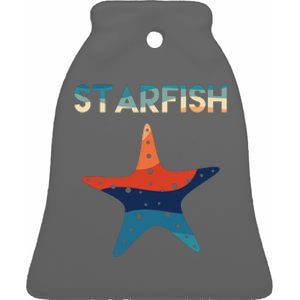 Starfish Ocean Beach Ceramic Bell Ornament