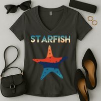Starfish Ocean Beach Women's V-Neck T-Shirt