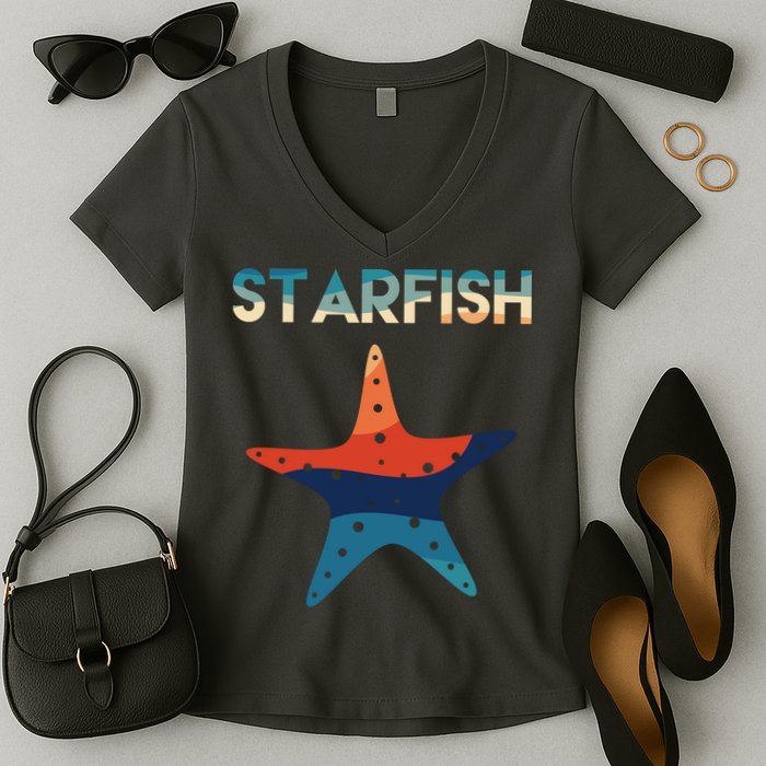 Starfish Ocean Beach Women's V-Neck T-Shirt