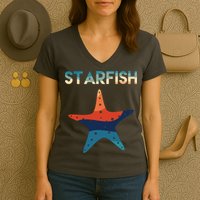 Starfish Ocean Beach Women's V-Neck T-Shirt