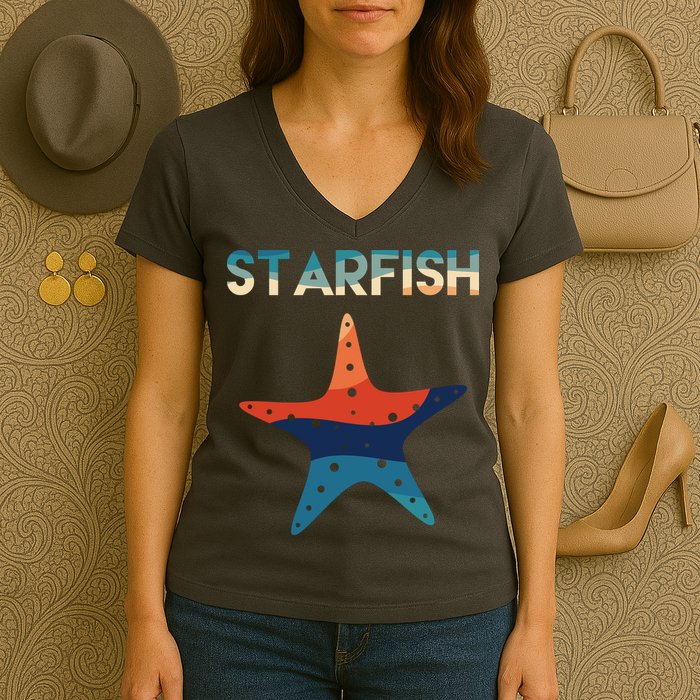 Starfish Ocean Beach Women's V-Neck T-Shirt