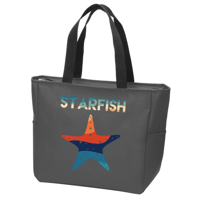 Starfish Ocean Beach Zip Tote Bag