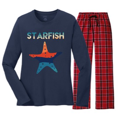 Starfish Ocean Beach Women's Long Sleeve Flannel Pajama Set 