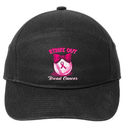 Strike Out Breast Cancer Awareness Ribbon Baseball Fighters Gift 7-Panel Snapback Hat