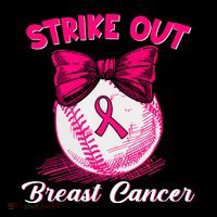 Strike Out Breast Cancer Awareness Ribbon Baseball Fighters Gift Poster