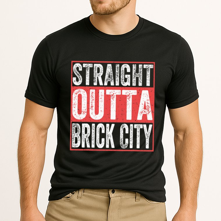 Straight Outta Brick City Newark City New Jersey Cooling Performance Crew T-Shirt